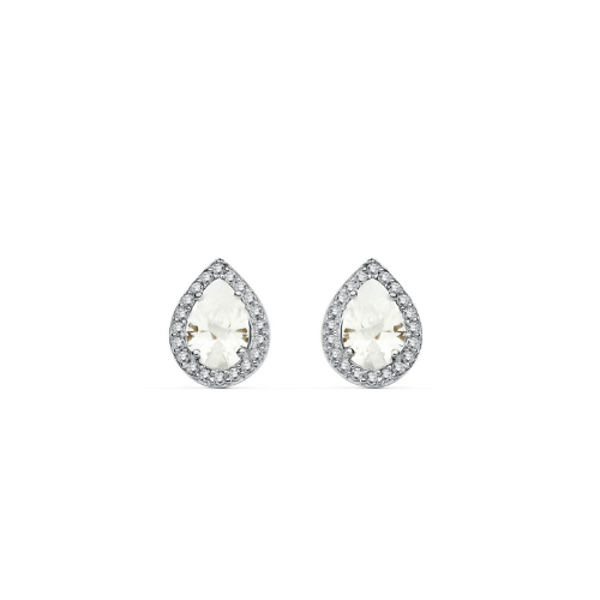 Boucles d'oreilles Acacia en or blanc 18 carats-Mon Bijou Lacté
