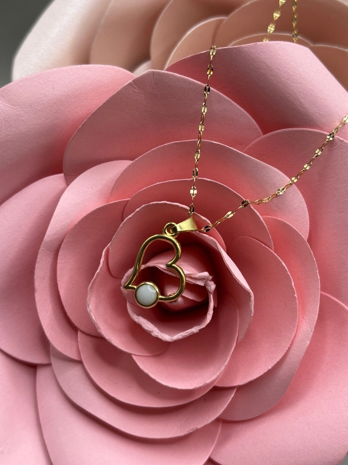 Collier Louna en Forme de Cœur en acier inoxydable - Mon Bijou Lacté