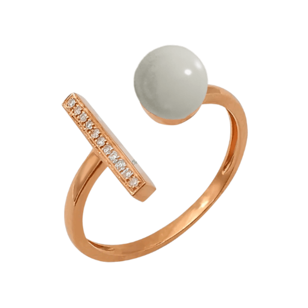 Bague Olympe en Or 18K, Diamants et Perle de Lait Maternel - Mon Bijou Lacté