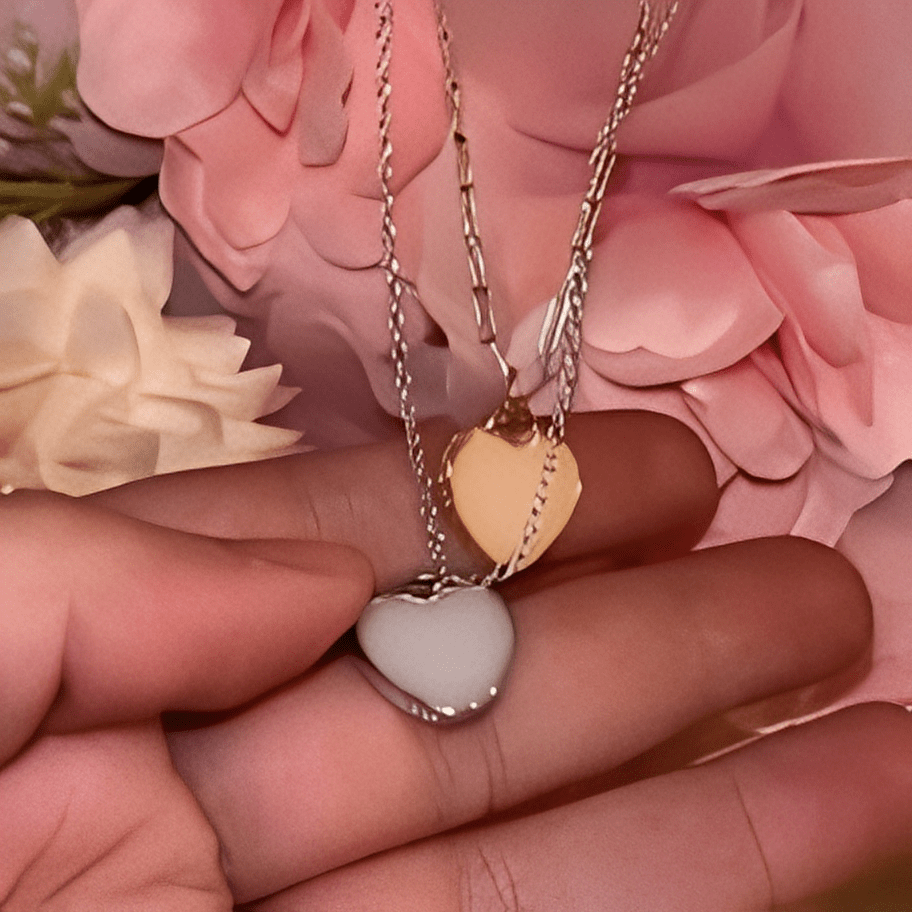 Pendentif Cœur Maternel en Argent et Or - Mon Bijou Lacté