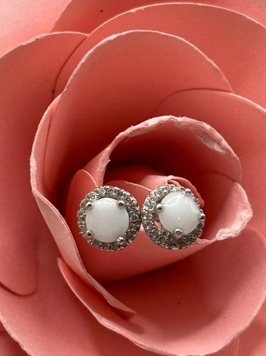 Boucles d’oreilles Maelys puces en argent 925 – Diamants de lait maternel bijou lait maternel Mon Bijou Lacté