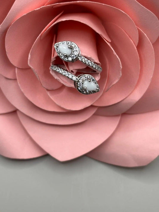 Bague Giulia avec deux diamants au lait maternel - Argent 925 bijou lait maternel Mon Bijou Lacté