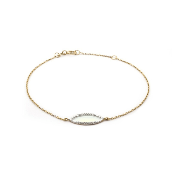 Bracelet Jade en or jaune 375