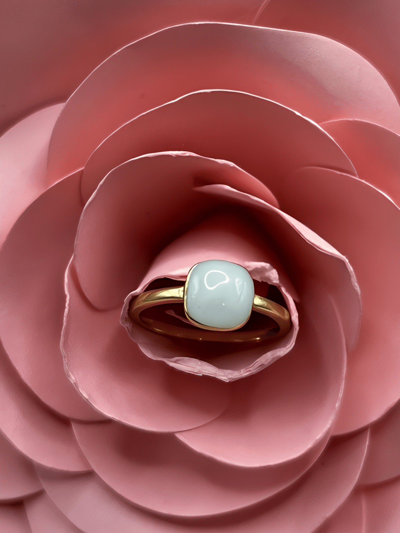 Bague Salomé en Or 375 avec Centre en Lait Maternel