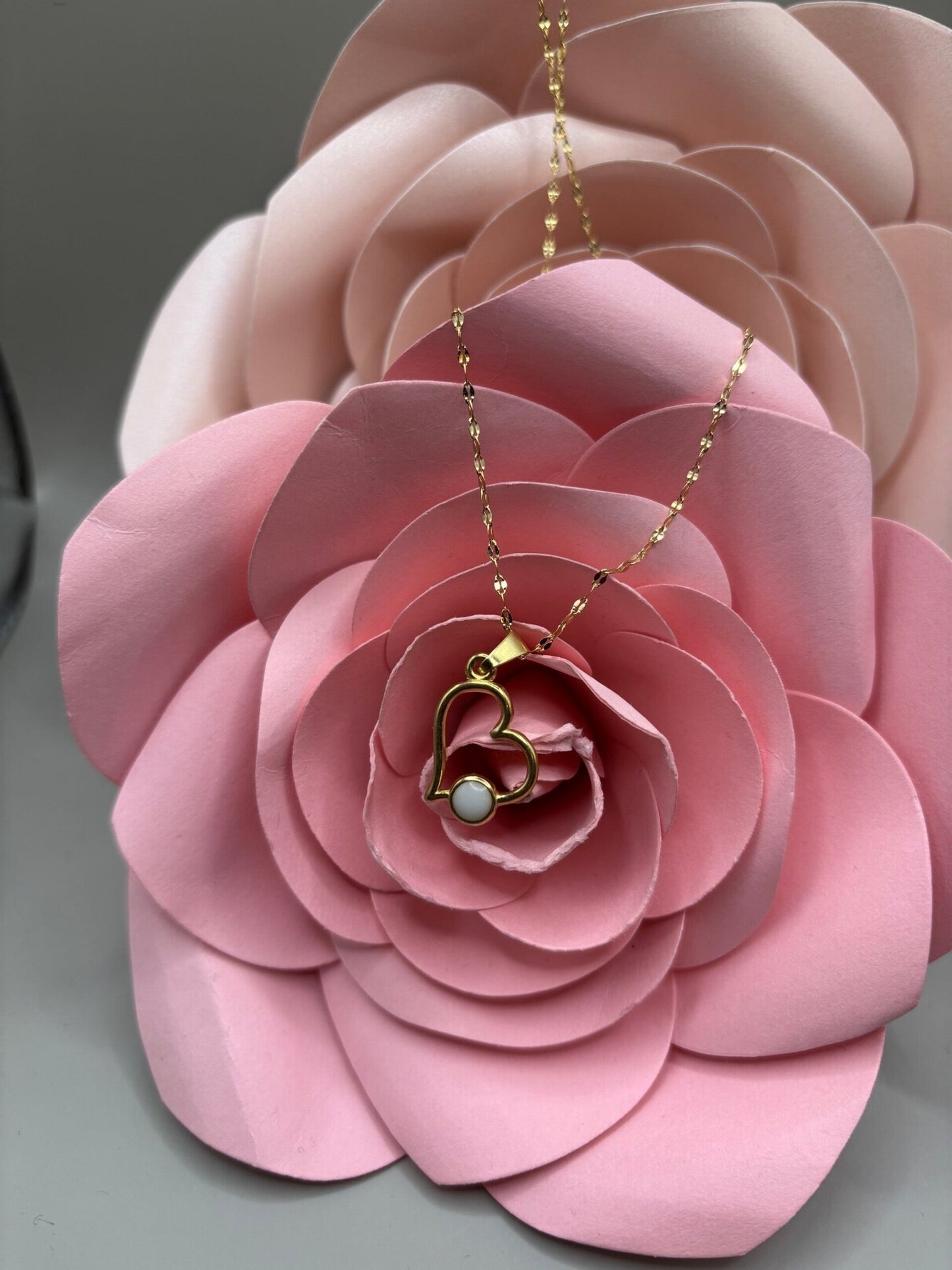 Collier Louna en Forme de Cœur en acier inoxydable - Mon Bijou Lacté