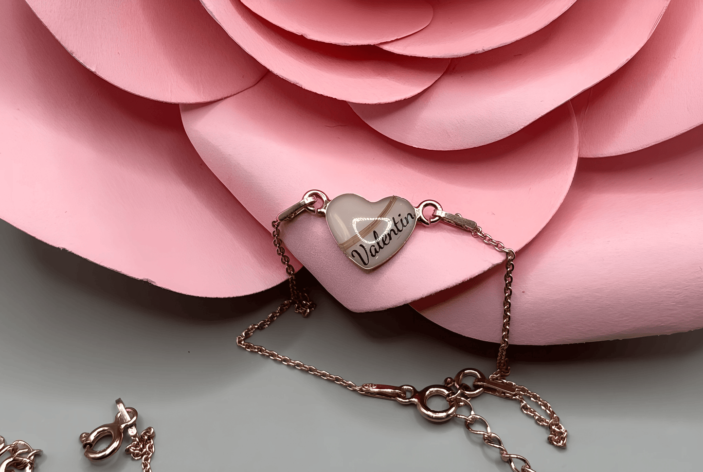 Bracelet cœur lacté