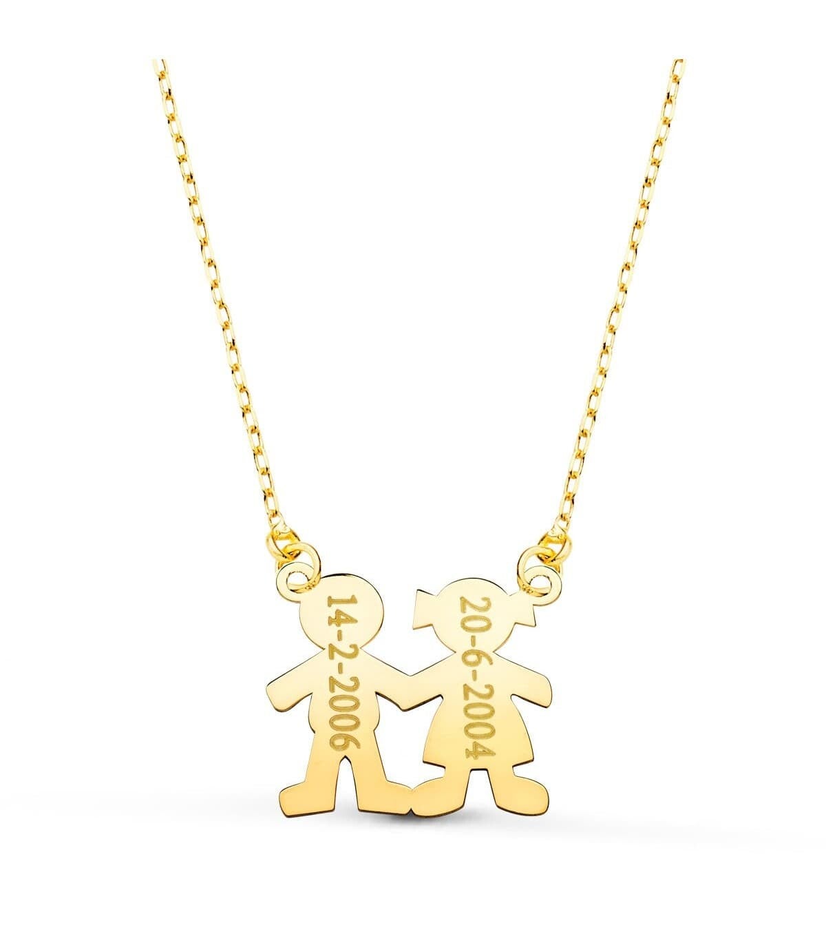 Collier mes enfants avec gravure en Or 18 carats