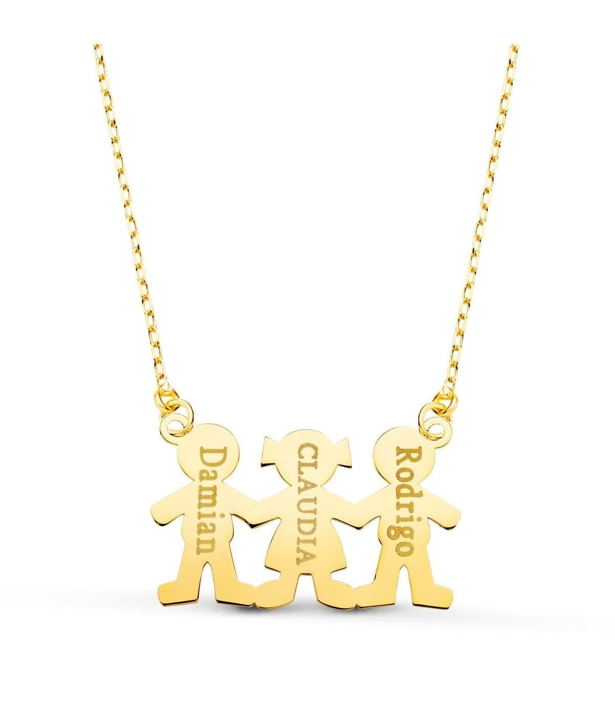 Collier mes enfants avec gravure en Or 18 carats