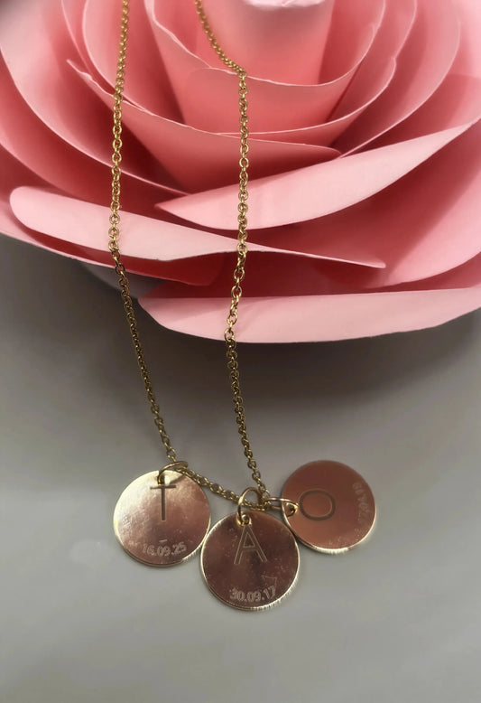 Collier personnalisé rond bijou lait maternel Mon Bijou Lacté