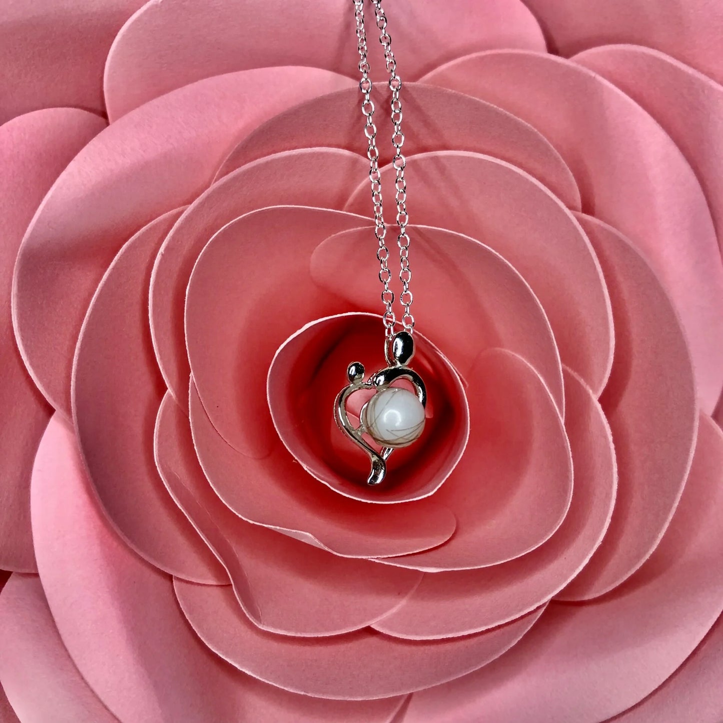 Collier Cœur d’élixir en lait maternel – Bijou de maman unique et symbolique