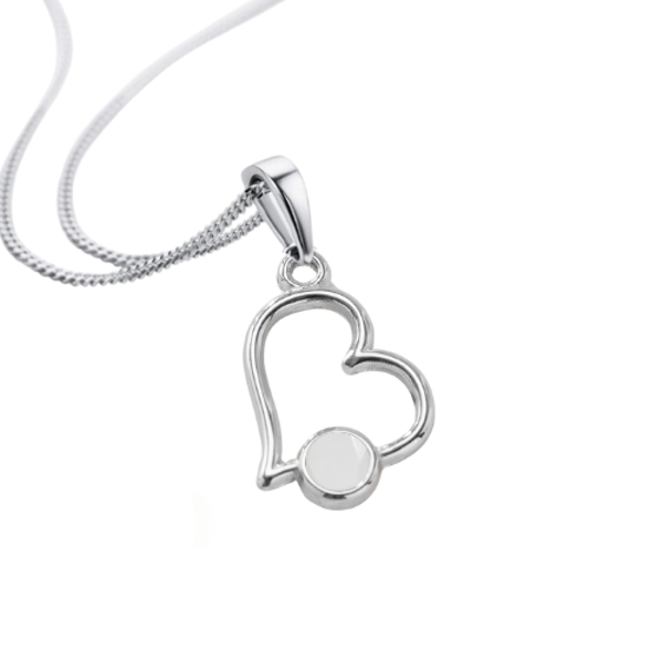 Collier Louna en Forme de Cœur en acier inoxydable - Mon Bijou Lacté