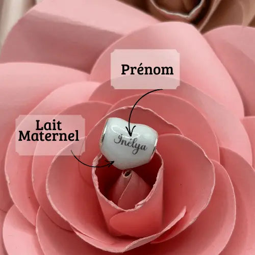 Charm Perle coeur Lactée - Mon Bijou Lacté