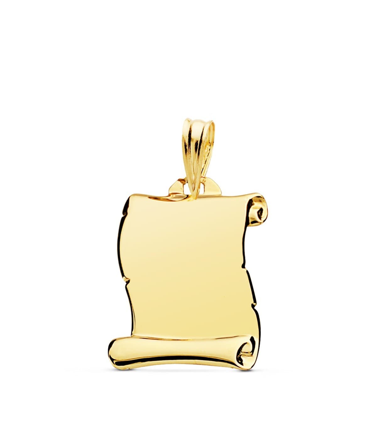 pendentif en forme de parchemin 18 carats