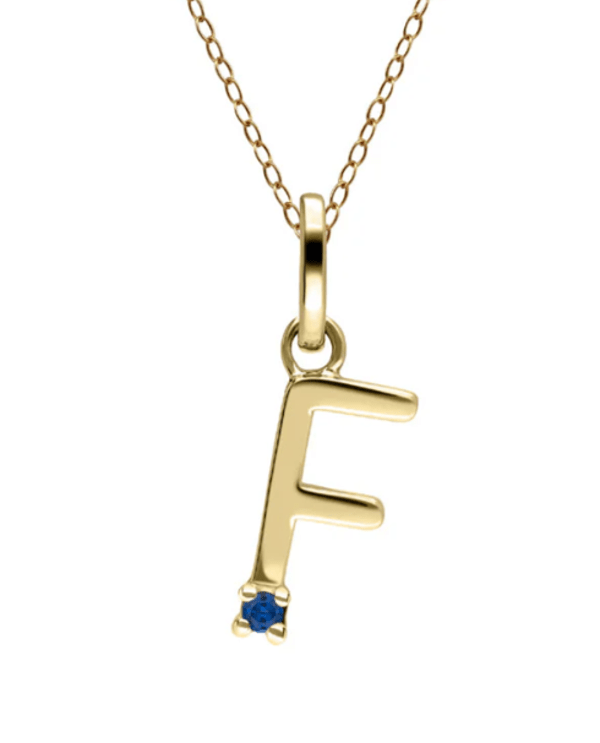 Pendentif Initiale Or 375 et pierre précieuse - Mon Bijou Lacté
