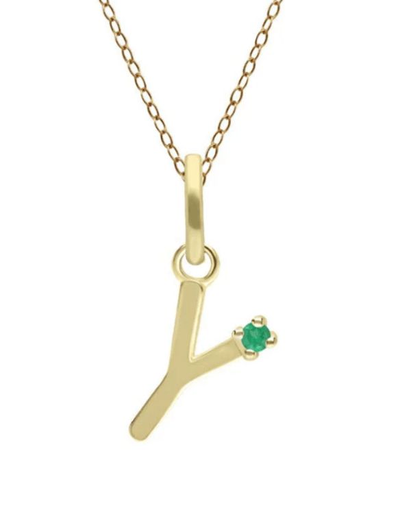 Pendentif Initiale Or 375 et pierre précieuse - Mon Bijou Lacté