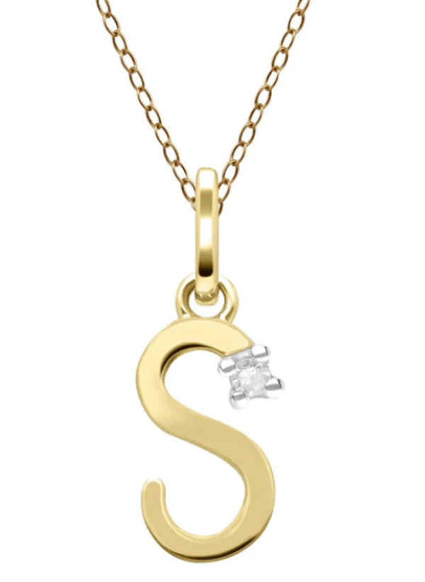Pendentif Initiale Or 375 et pierre précieuse - Mon Bijou Lacté