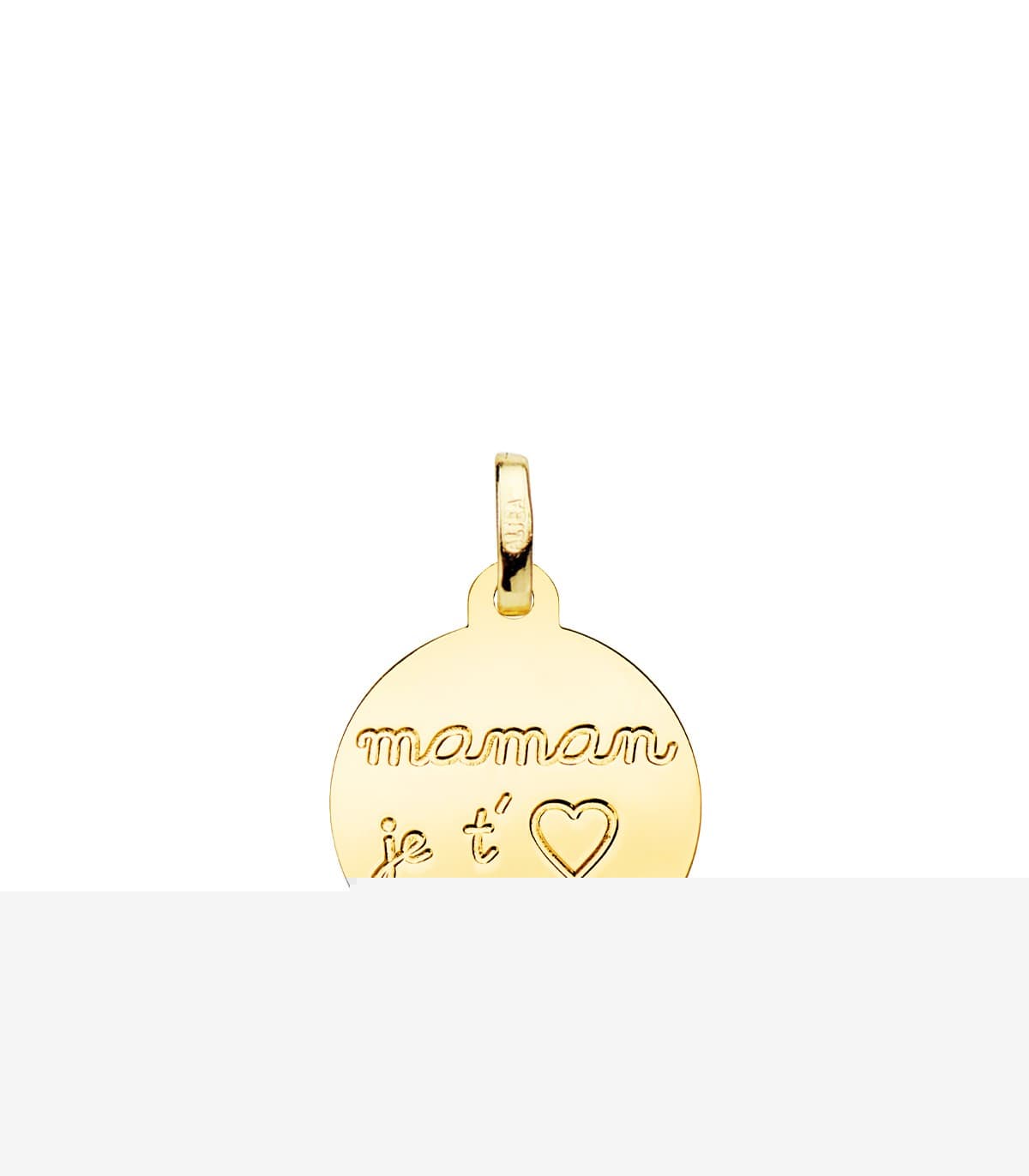 Pendentif rond "Je t’aime Maman" – Or 9 Carats (375/1000)-Mon Bijou Lacté