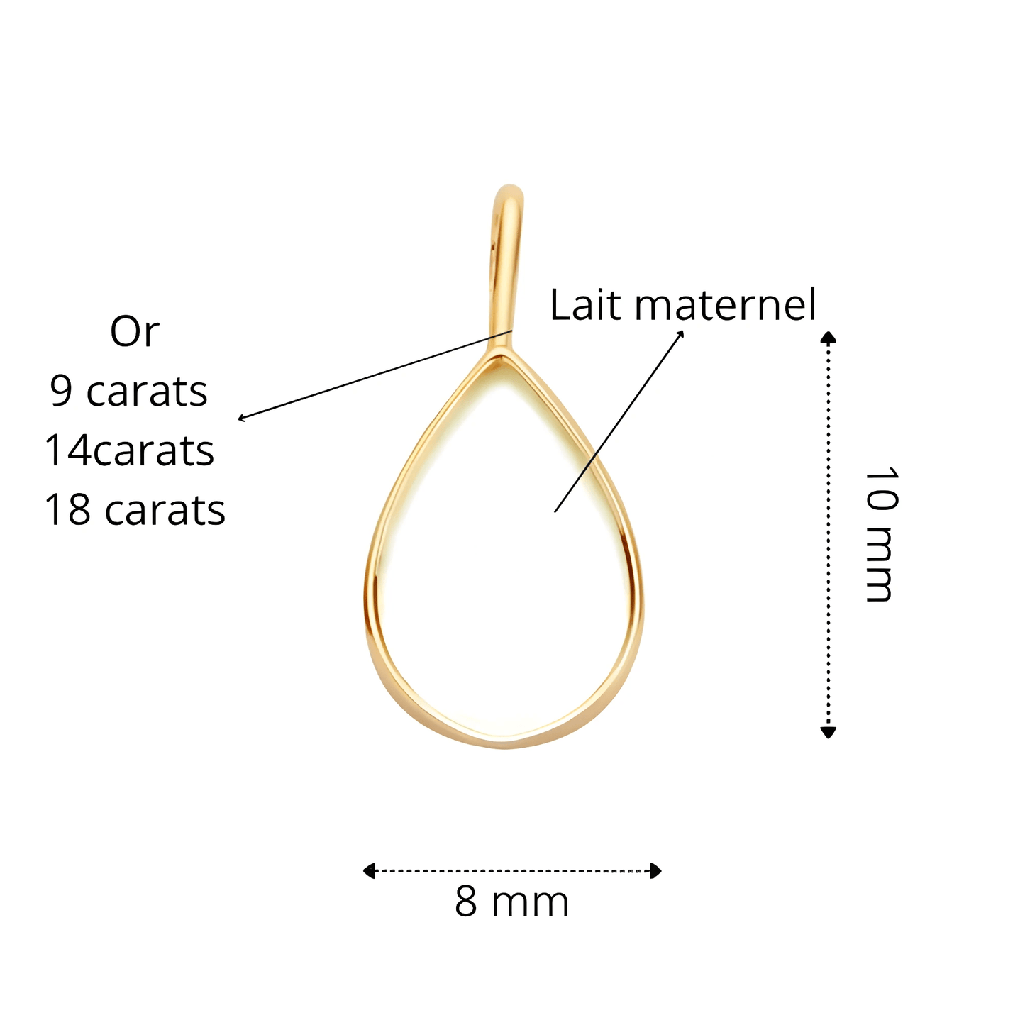 Pendentif goutte Maternel en Or