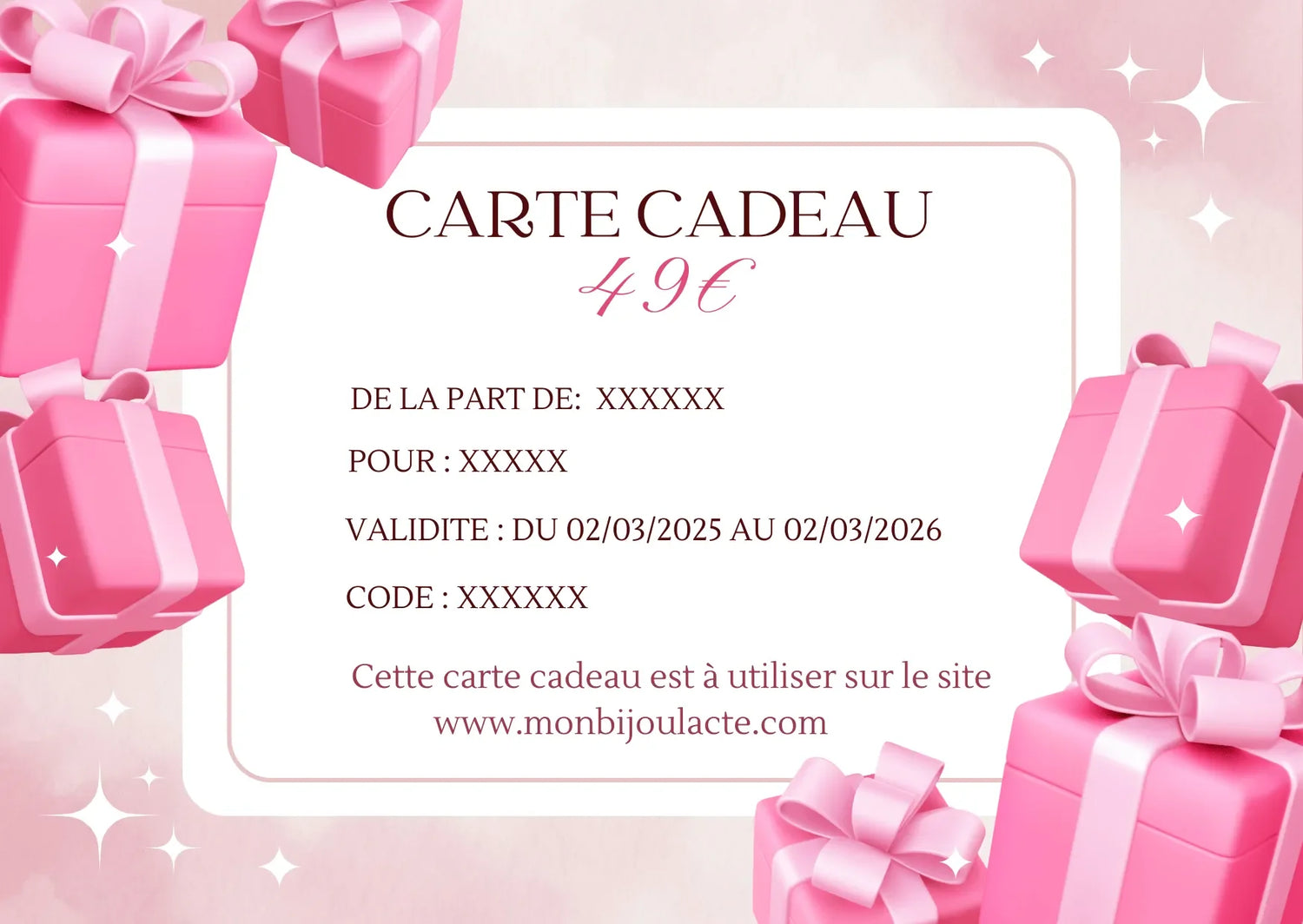 Carte cadeau-Mon Bijou Lacté