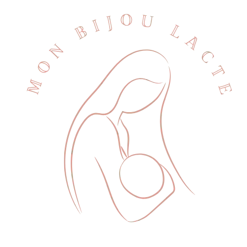 Logo Mon Bijou Lacté: pendentif motif mère allaitant et bébé, marque française