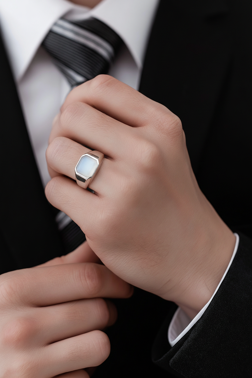 Chevalière homme - Bijou lait maternel – Bijoux au lait maternel artisanal Mon Bijou Lacté
