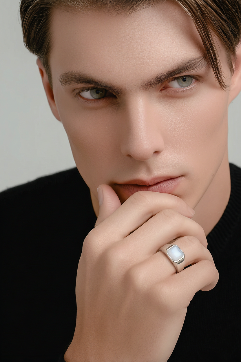 Chevalière homme - Bijou lait maternel – Bijoux au lait maternel artisanal Mon Bijou Lacté
