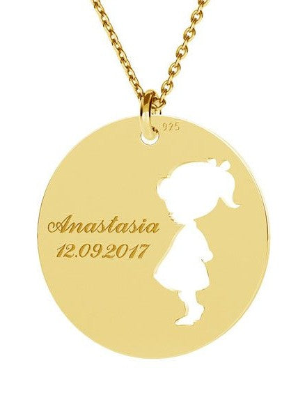 Médaillon personnalisé silhouette enfant