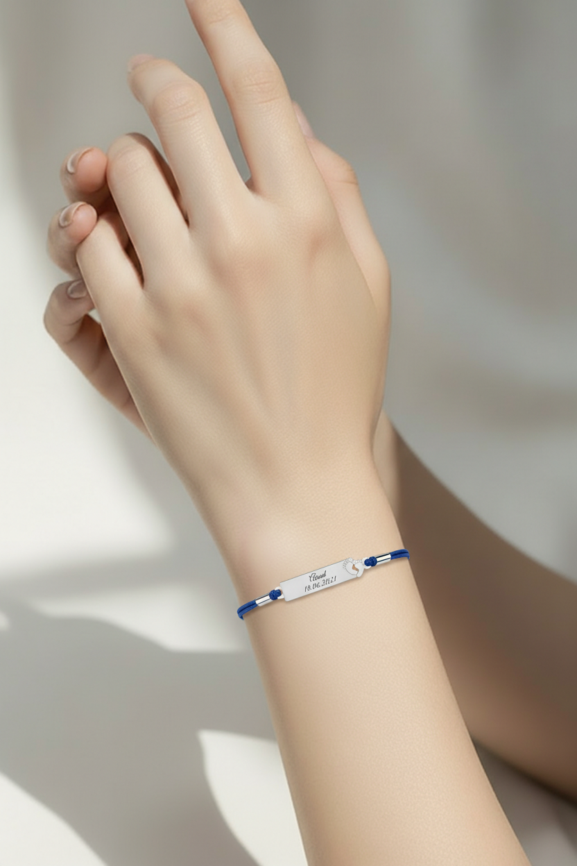 Bracelet personnalisé Identité Enfant – Bijoux au lait maternel artisanal Mon Bijou Lacté
