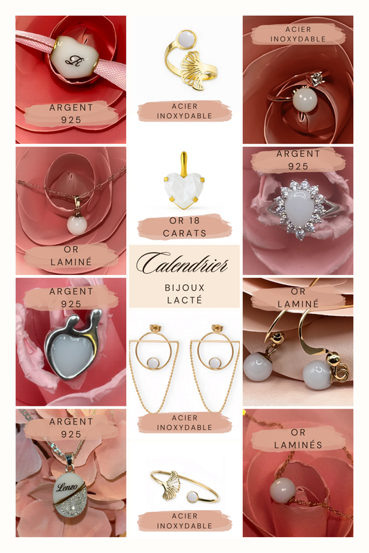 Calendrier de l’avent bijoux lactés - édition limitée | 12 Bijoux Personnalisés au Lait Maternel