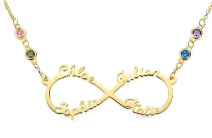 Collier Infinity Prénoms et pierres de naissance bijou lait maternel Mon Bijou Lacté