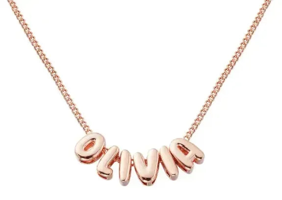 Collier Sadie – Initiales en forme de ballon – Bijoux au lait maternel artisanal Mon Bijou Lacté
