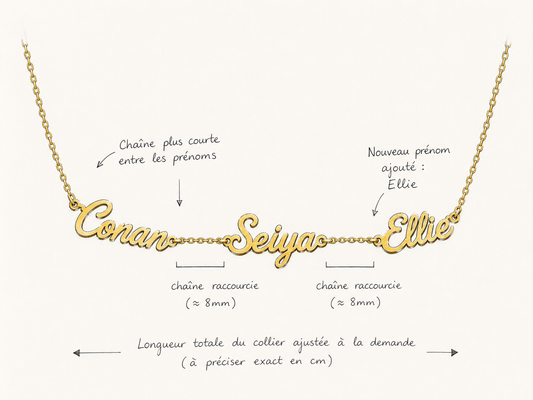 Ajout d'un prénom sur collier personnalisé existant