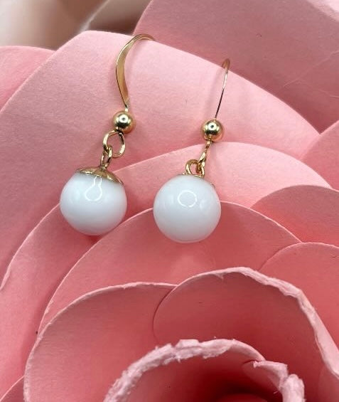 Boucles d’oreilles perles de lait