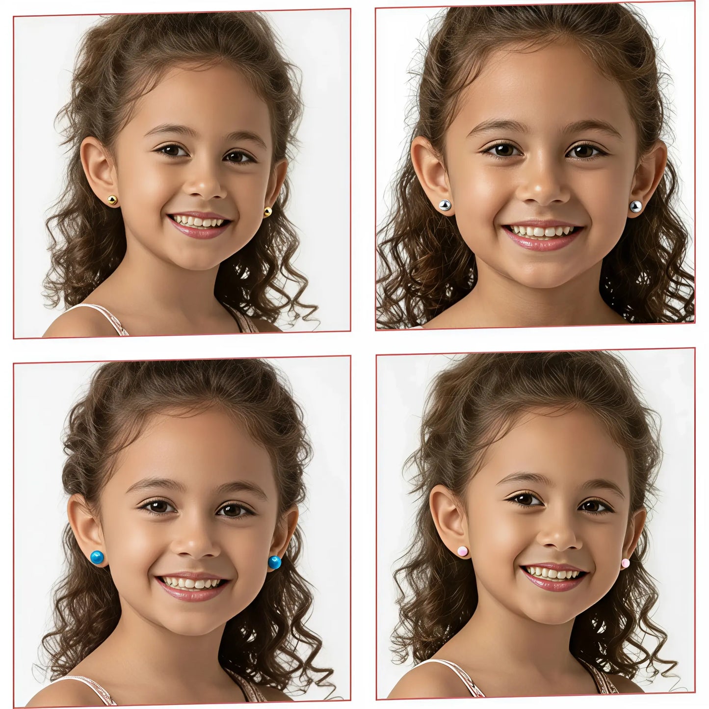 Lot de 4 Paires de Boucles d'Oreilles perle – Sans Perçage – Bijoux au lait maternel artisanal Mon Bijou Lacté
