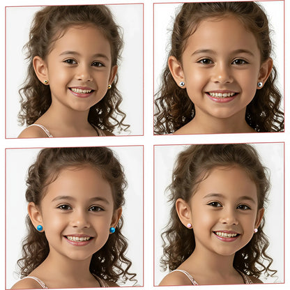 Lot de 4 Paires de Boucles d'Oreilles perle – Sans Perçage