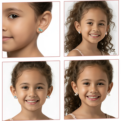 Lot de 4 Paires de Boucles d'Oreilles Licorne – Sans Perçage