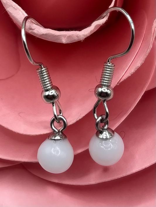 Boucles d'oreille perle de lait