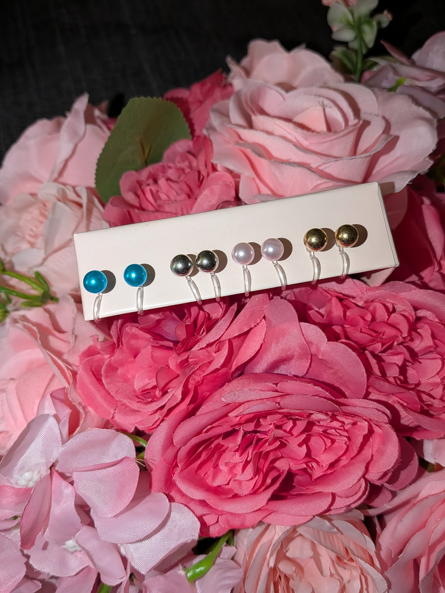 Lot de 4 Paires de Boucles d'Oreilles perle – Sans Perçage – Bijoux au lait maternel artisanal Mon Bijou Lacté
