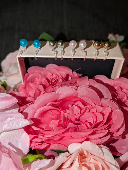 Lot de 4 Paires de Boucles d'Oreilles perle – Sans Perçage