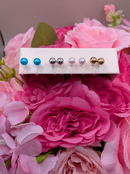 Lot de 4 Paires de Boucles d'Oreilles perle – Sans Perçage