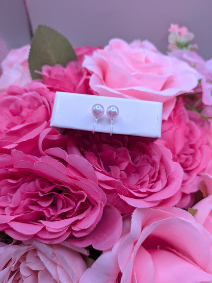 Boucles d'Oreilles Perle Rose – Spécial "Petites Oreilles Non Percées"