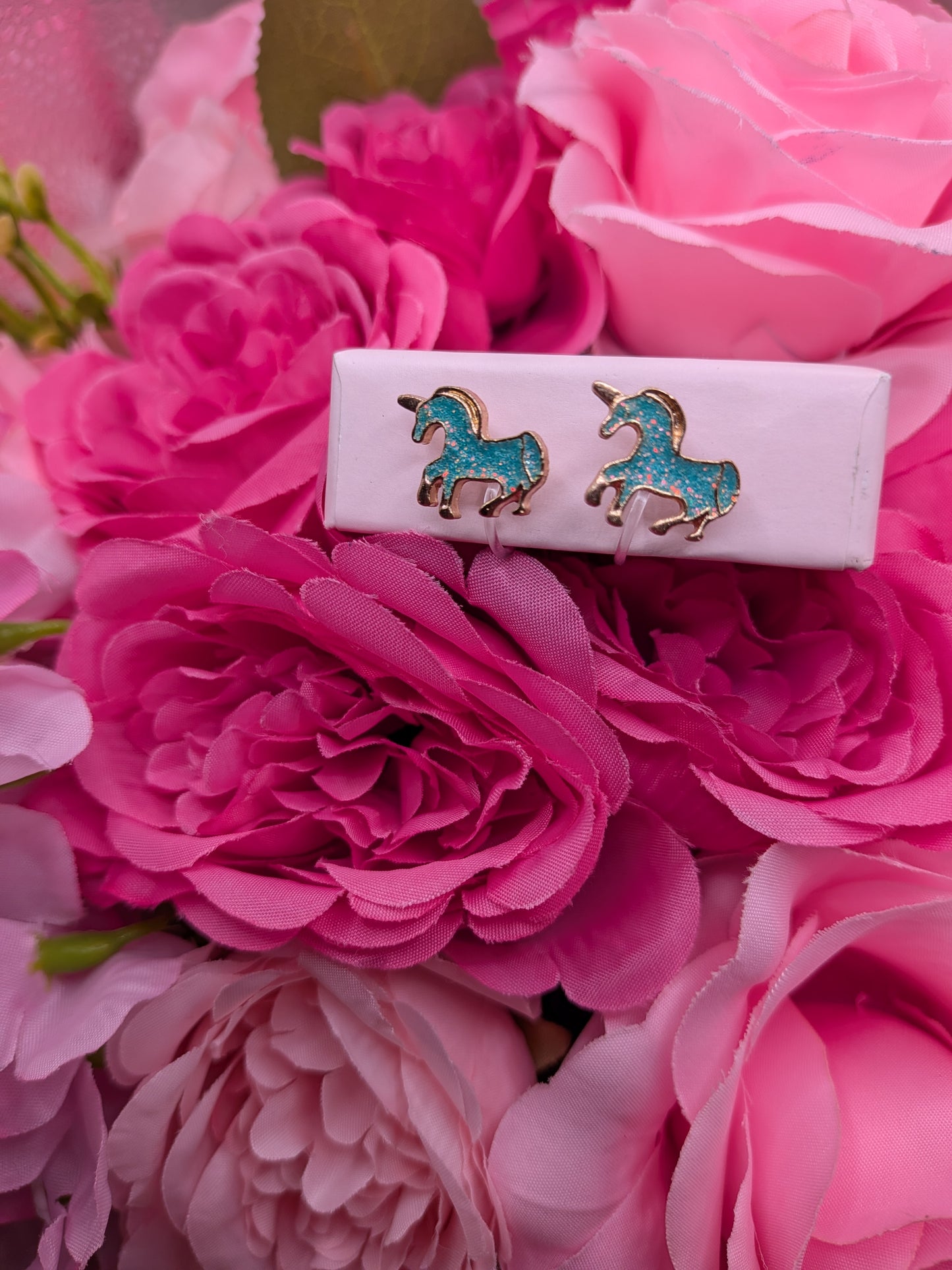 Boucles d'Oreilles Licornes Cosmos – Spécial "Petites Oreilles Non Percées" – Bijoux au lait maternel artisanal Mon Bijou Lacté
