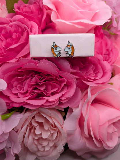 Boucles d'Oreilles Licornes de l'Aube – Spécial "Petites Oreilles Non Percées"
