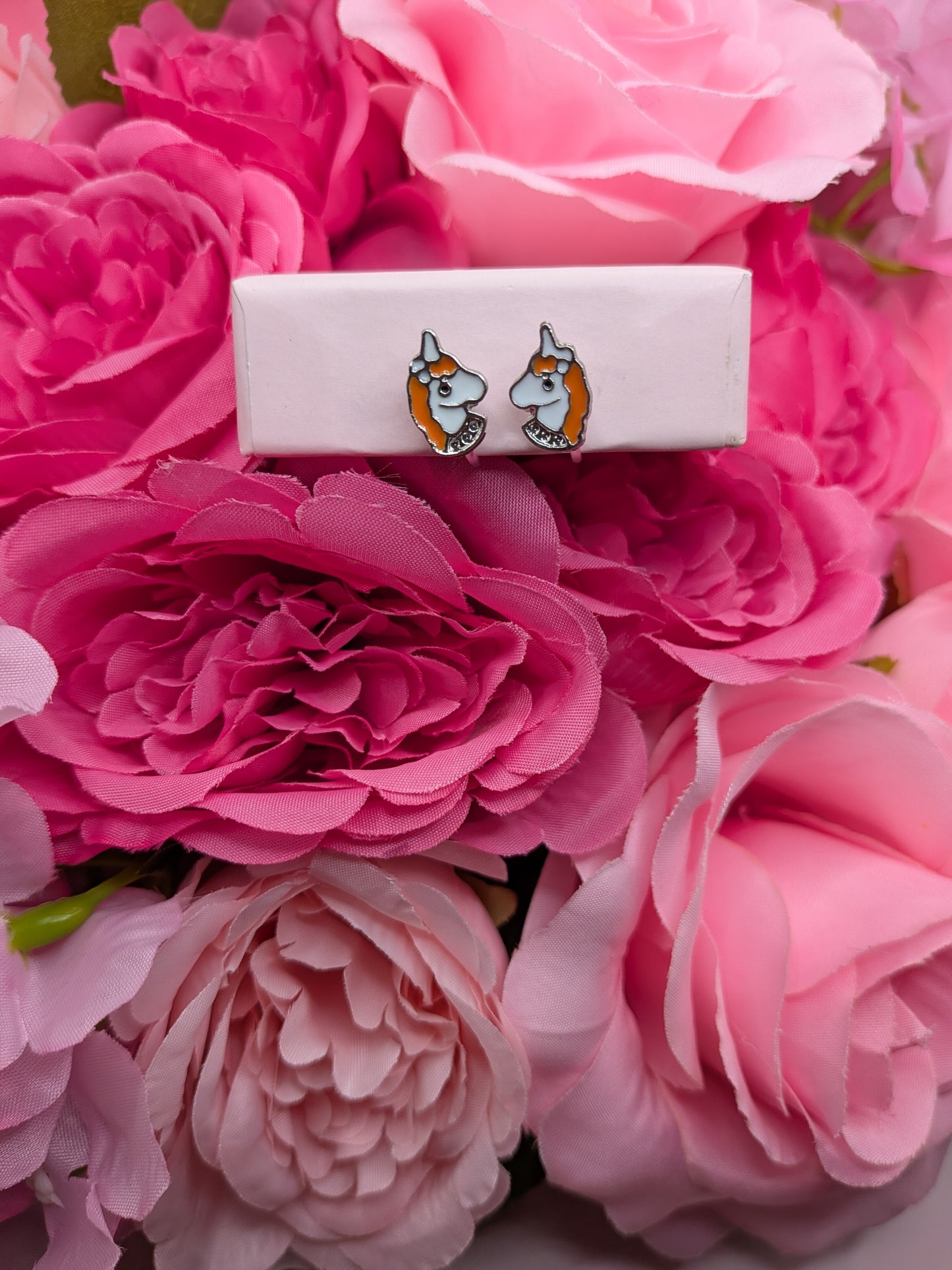 Boucles d'Oreilles Licornes de l'Aube – Spécial "Petites Oreilles Non Percées" – Bijoux au lait maternel artisanal Mon Bijou Lacté
