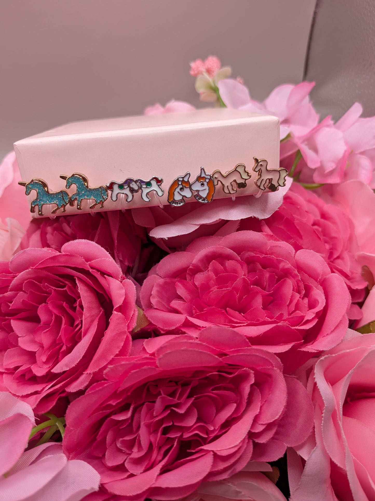 Lot de 4 Paires de Boucles d'Oreilles Licorne – Sans Perçage – Bijoux au lait maternel artisanal Mon Bijou Lacté
