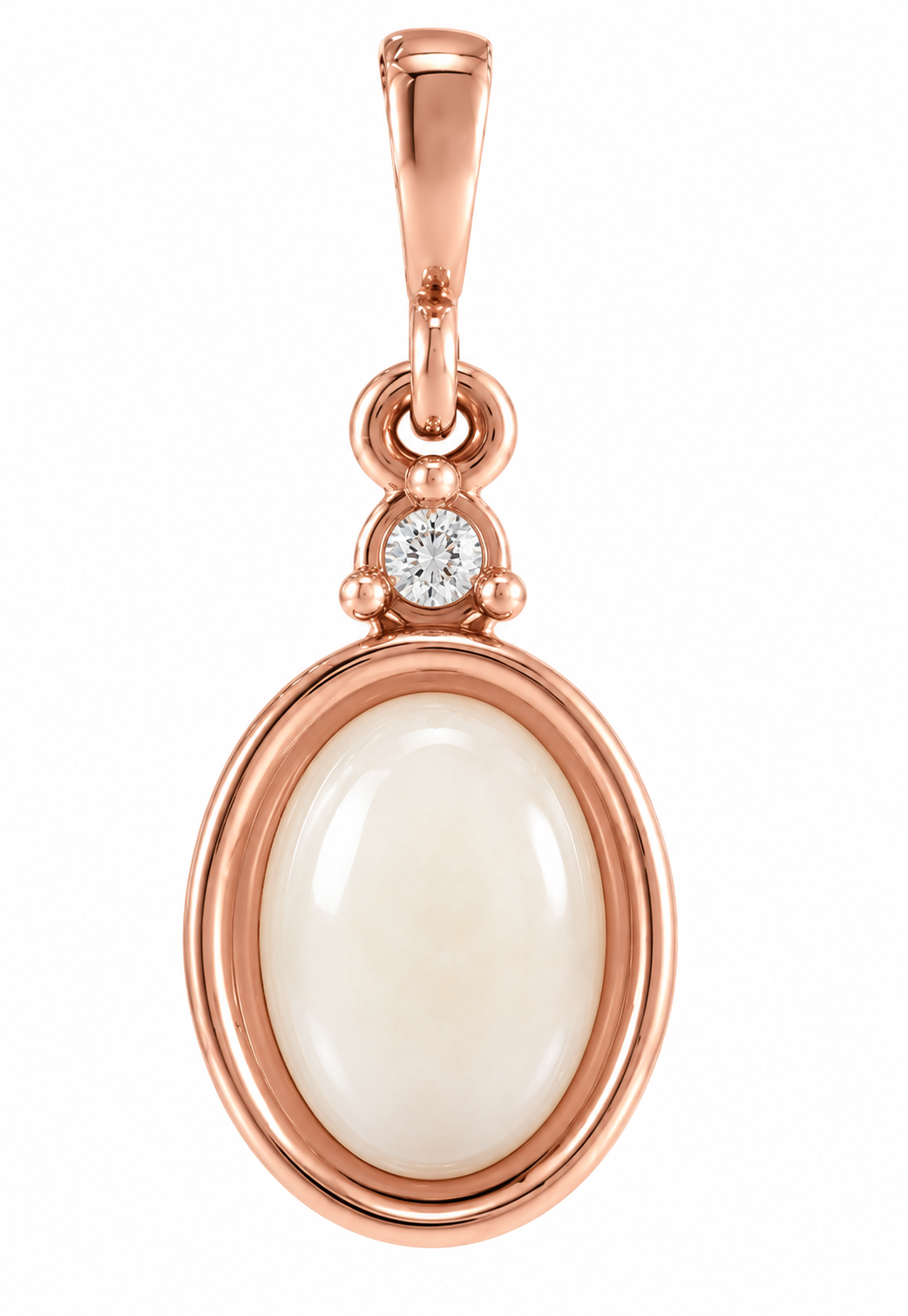 Pendentif Léana au lait maternel – Cabochon ovale et pierre de naissance personnalisable – Bijoux au lait maternel artisanal Mon Bijou Lacté
