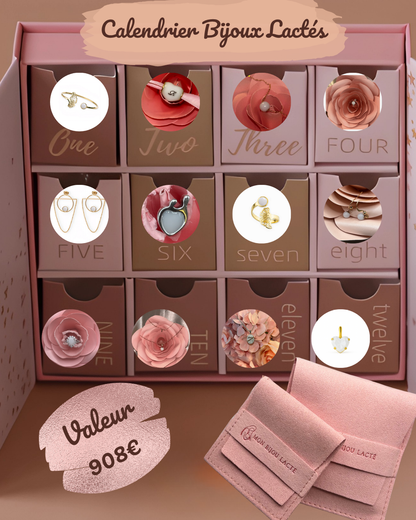 Calendrier de l’avent bijoux lactés - édition limitée | 12 Bijoux Personnalisés au Lait Maternel