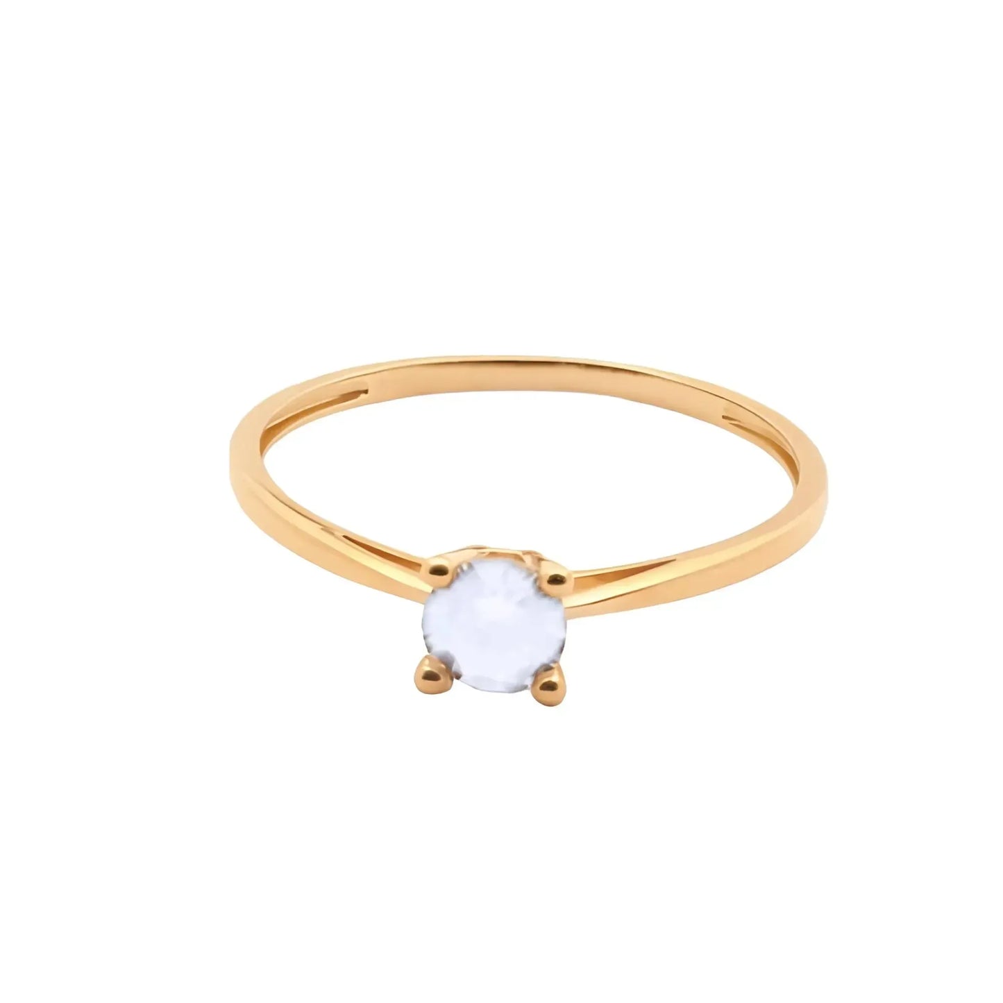 Solitaire Nadège en or 375 et diamant 5 mm au lait maternel – Bijoux au lait maternel artisanal Mon Bijou Lacté
