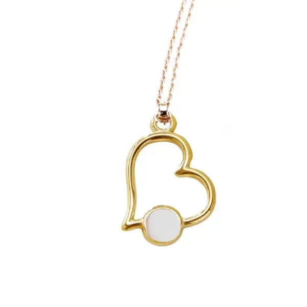 Collier Louna en Forme de Cœur en acier inoxydable – Bijoux au lait maternel artisanal Mon Bijou Lacté
