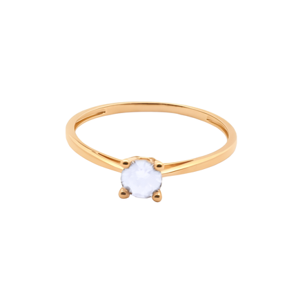 Solitaire Nadège en or 375 et diamant 5 mm au lait maternel